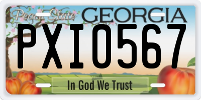 GA license plate PXI0567