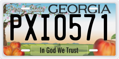 GA license plate PXI0571
