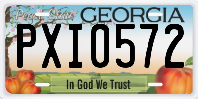 GA license plate PXI0572
