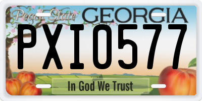 GA license plate PXI0577
