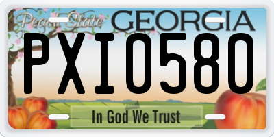 GA license plate PXI0580