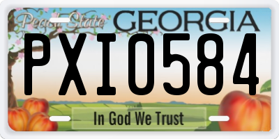 GA license plate PXI0584