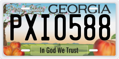 GA license plate PXI0588