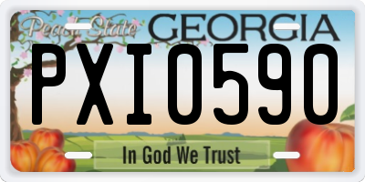 GA license plate PXI0590