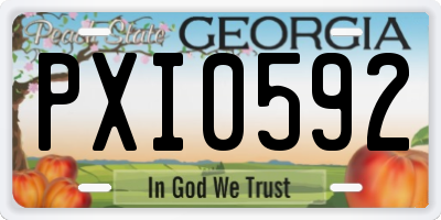 GA license plate PXI0592