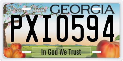 GA license plate PXI0594