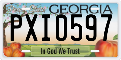 GA license plate PXI0597