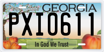 GA license plate PXI0611