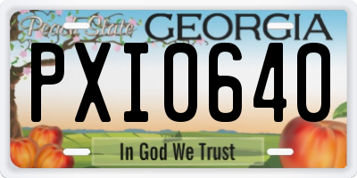 GA license plate PXI0640