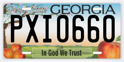 GA license plate PXI0660
