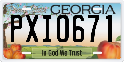 GA license plate PXI0671