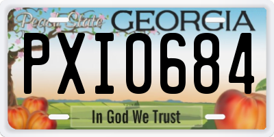 GA license plate PXI0684