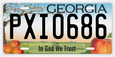 GA license plate PXI0686