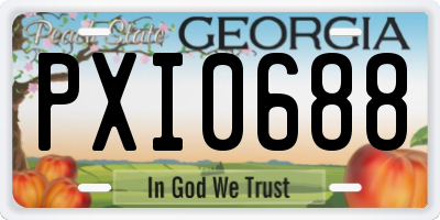 GA license plate PXI0688