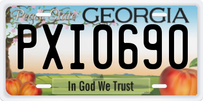 GA license plate PXI0690
