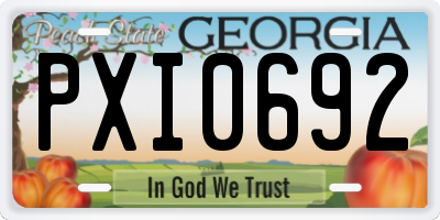 GA license plate PXI0692