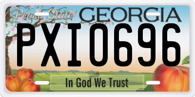 GA license plate PXI0696