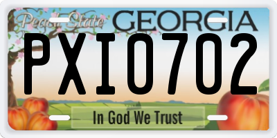 GA license plate PXI0702