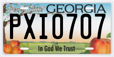 GA license plate PXI0707