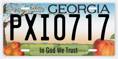 GA license plate PXI0717