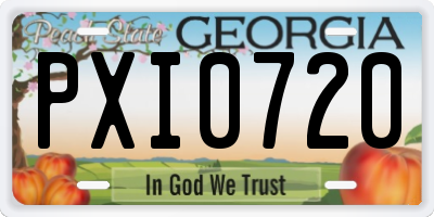 GA license plate PXI0720