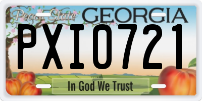 GA license plate PXI0721