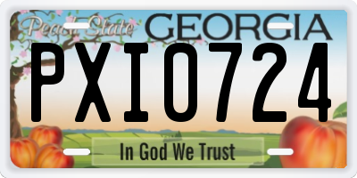 GA license plate PXI0724