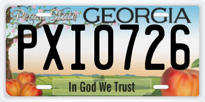 GA license plate PXI0726