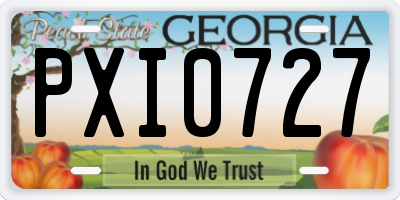 GA license plate PXI0727