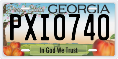 GA license plate PXI0740