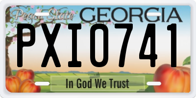 GA license plate PXI0741
