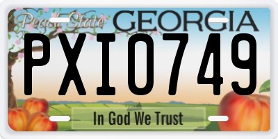 GA license plate PXI0749