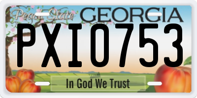 GA license plate PXI0753