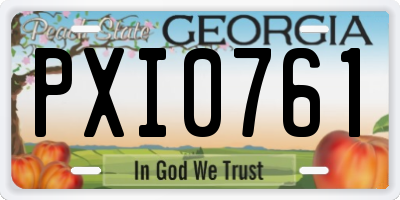 GA license plate PXI0761