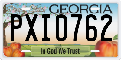 GA license plate PXI0762