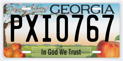GA license plate PXI0767
