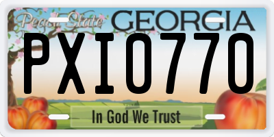 GA license plate PXI0770