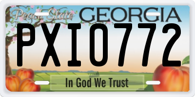 GA license plate PXI0772