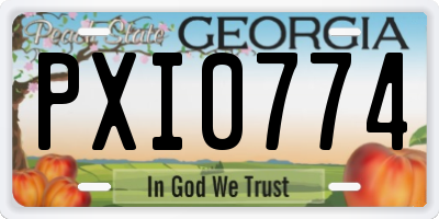 GA license plate PXI0774