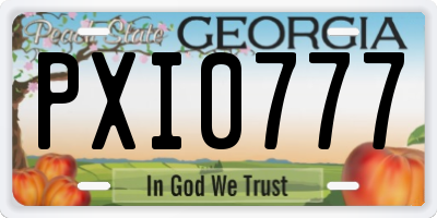 GA license plate PXI0777