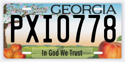 GA license plate PXI0778