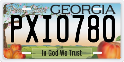 GA license plate PXI0780