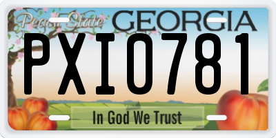 GA license plate PXI0781