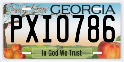 GA license plate PXI0786