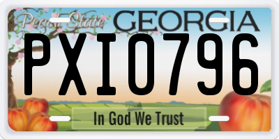GA license plate PXI0796