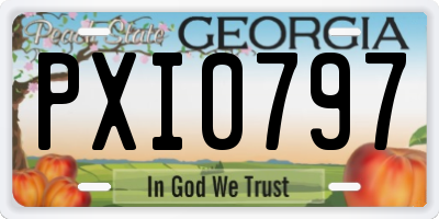 GA license plate PXI0797
