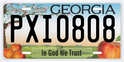 GA license plate PXI0808
