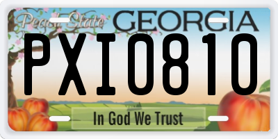 GA license plate PXI0810