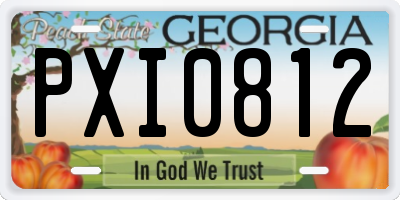 GA license plate PXI0812