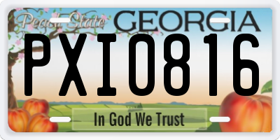 GA license plate PXI0816